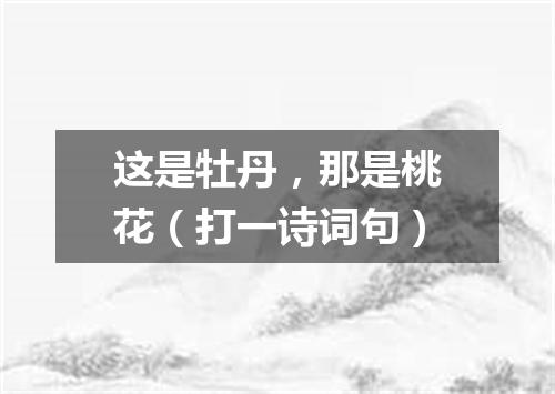 这是牡丹，那是桃花（打一诗词句）