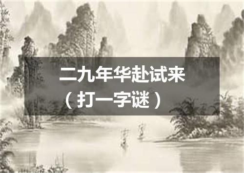 二九年华赴试来（打一字谜）