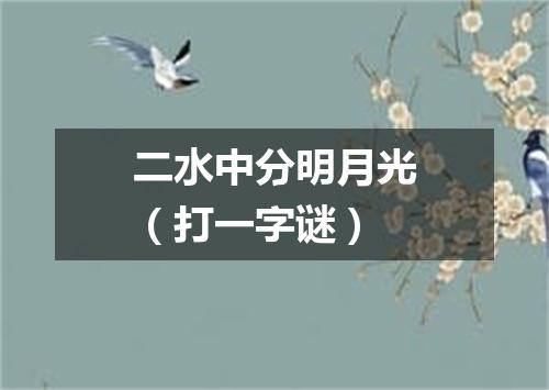 二水中分明月光（打一字谜）