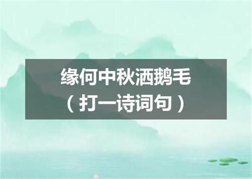 缘何中秋洒鹅毛（打一诗词句）