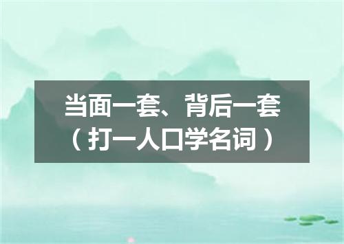 当面一套、背后一套（打一人口学名词）
