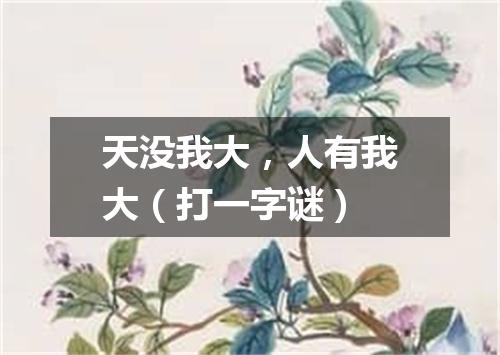 天没我大，人有我大（打一字谜）