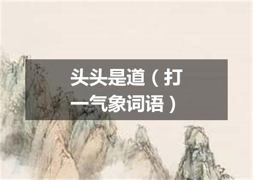 头头是道（打一气象词语）