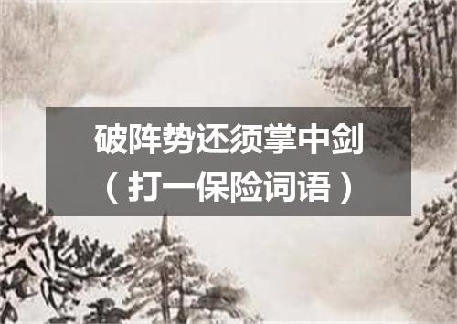 破阵势还须掌中剑（打一保险词语）
