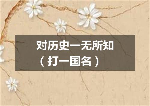 对历史一无所知（打一国名）