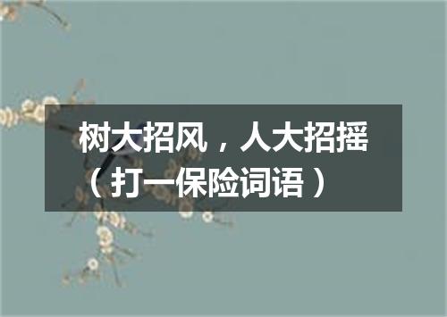 树大招风，人大招摇（打一保险词语）