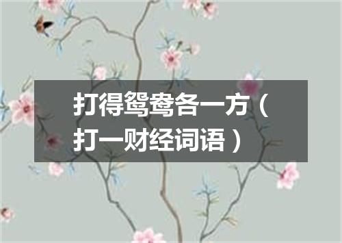 打得鸳鸯各一方（打一财经词语）