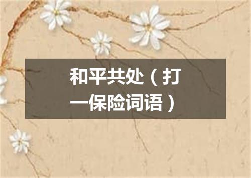 和平共处（打一保险词语）