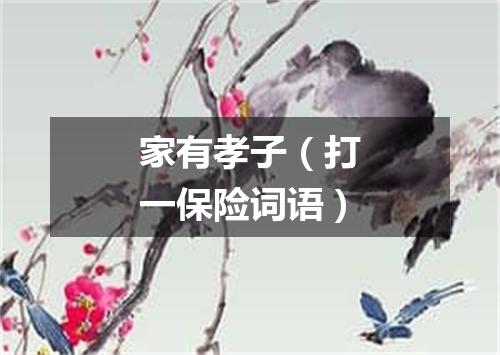 家有孝子（打一保险词语）