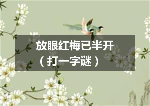 放眼红梅已半开（打一字谜）