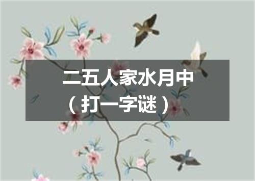 二五人家水月中（打一字谜）