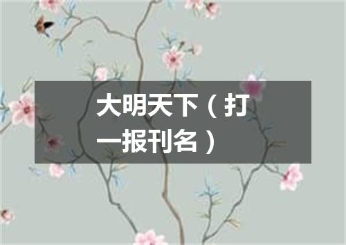 大明天下（打一报刊名）
