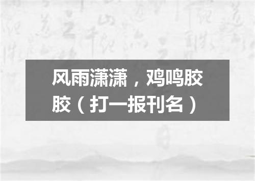 风雨潇潇，鸡鸣胶胶（打一报刊名）