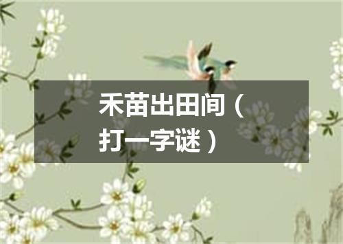 禾苗出田间（打一字谜）