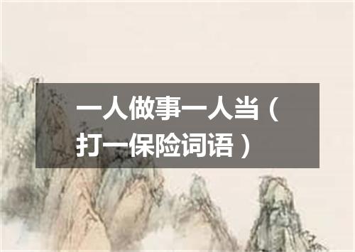 一人做事一人当（打一保险词语）