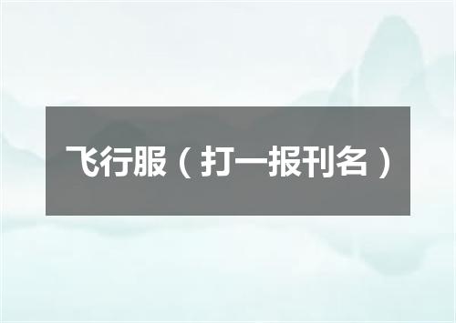 飞行服（打一报刊名）