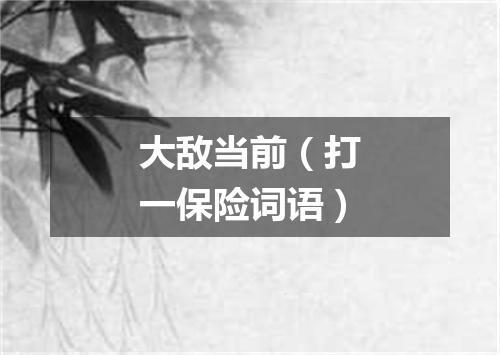 大敌当前（打一保险词语）