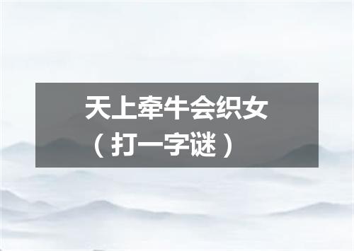 天上牵牛会织女（打一字谜）