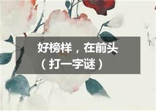 好榜样，在前头（打一字谜）