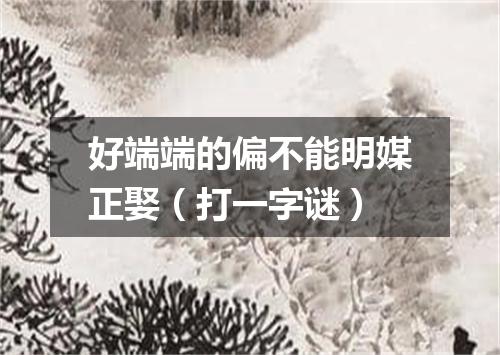 好端端的偏不能明媒正娶（打一字谜）