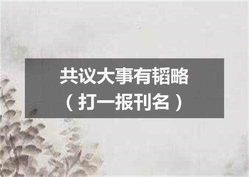 共议大事有韬略（打一报刊名）