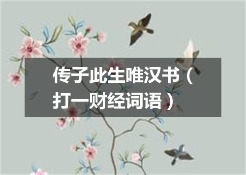传子此生唯汉书（打一财经词语）