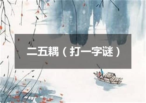 二五耦（打一字谜）