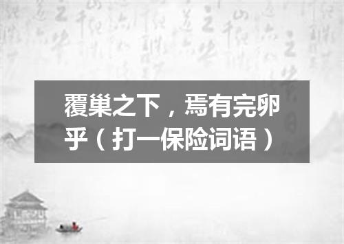 覆巢之下，焉有完卵乎（打一保险词语）