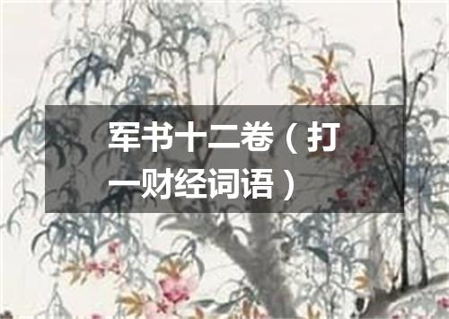 军书十二卷（打一财经词语）