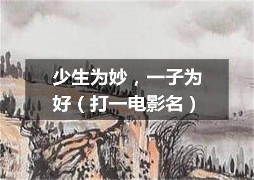 少生为妙，一子为好（打一电影名）