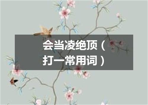 会当凌绝顶（打一常用词）