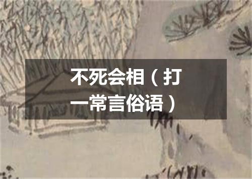 不死会相（打一常言俗语）