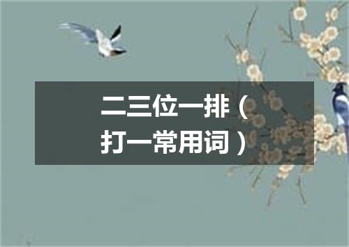 二三位一排（打一常用词）