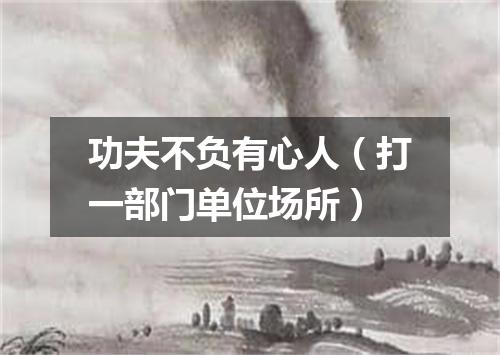 功夫不负有心人（打一部门单位场所）