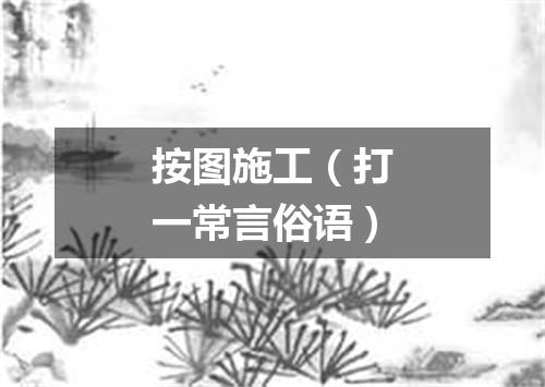 按图施工（打一常言俗语）