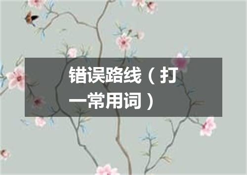 错误路线（打一常用词）