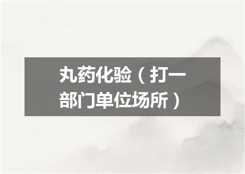 丸药化验（打一部门单位场所）