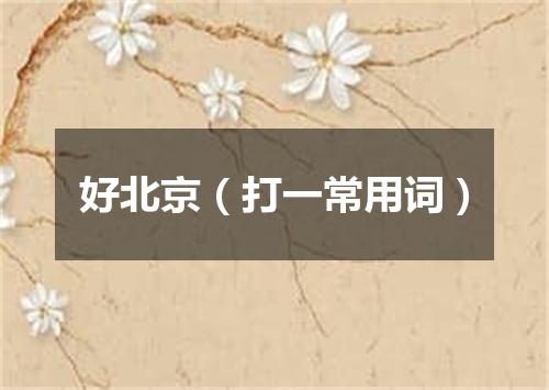 好北京（打一常用词）