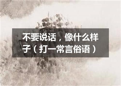 不要说话，像什么样子（打一常言俗语）