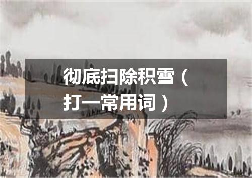 彻底扫除积雪（打一常用词）