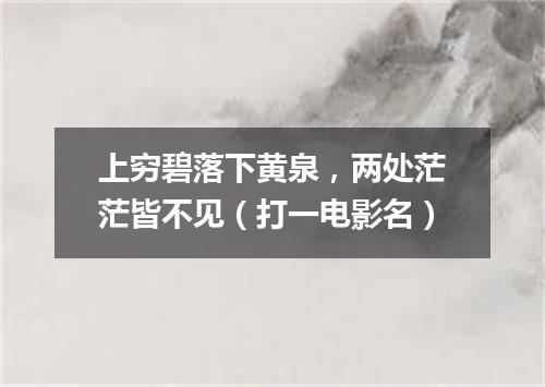 上穷碧落下黄泉，两处茫茫皆不见（打一电影名）