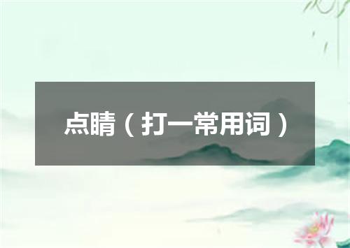 点睛（打一常用词）