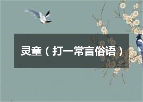 灵童（打一常言俗语）