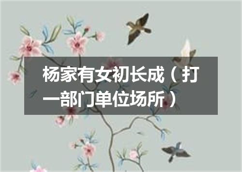 杨家有女初长成（打一部门单位场所）