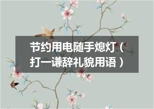 节约用电随手熄灯（打一谦辞礼貌用语）