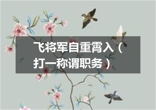 飞将军自重霄入（打一称谓职务）