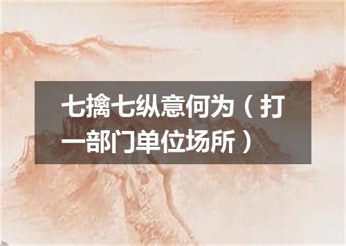七擒七纵意何为（打一部门单位场所）