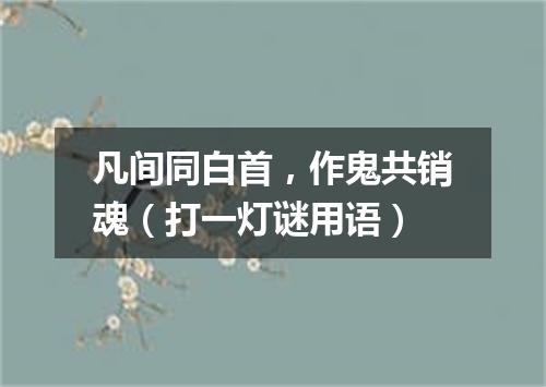 凡间同白首，作鬼共销魂（打一灯谜用语）