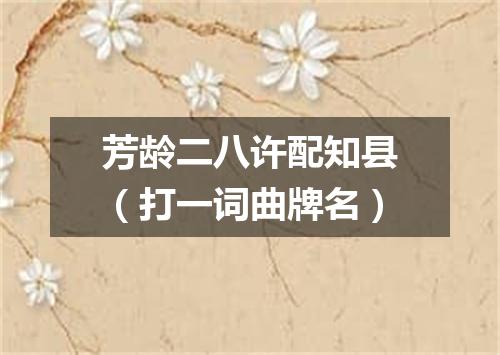 芳龄二八许配知县（打一词曲牌名）