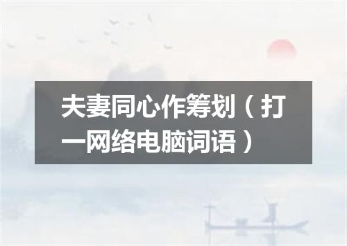 夫妻同心作筹划（打一网络电脑词语）